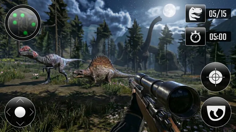 Night hunt in a pine forest