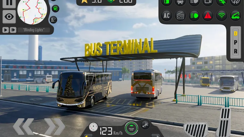 Pulling into the bus terminal